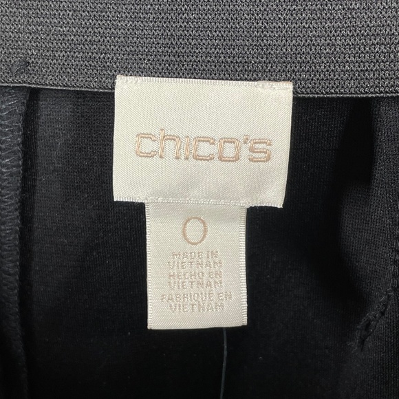 NEW Chicos Skirt Womens XS black faux leather pencil straight preppy moto - Picture 4 of 12